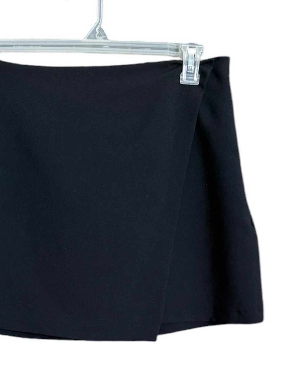 Abercrombie & Fitch Black Faux Wrap Skort Y2K Low Rise Stretch Mini Size L - Picture 6 of 13